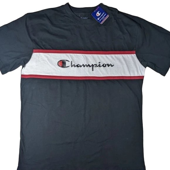 Champion Mens Big & Tall 1XL Black Graphic Logo T-Shirt XL New w/Tags - Picture 2 of 7